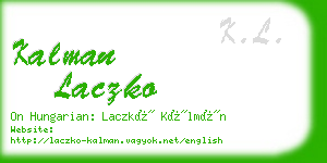 kalman laczko business card